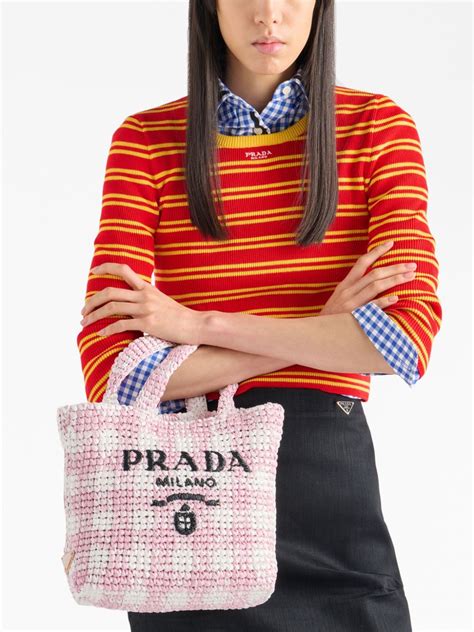 knit prada bag|large Prada tote bag.